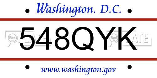 548QYK District Of Columbia License Plate