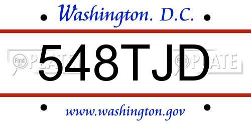 548TJD District Of Columbia License Plate