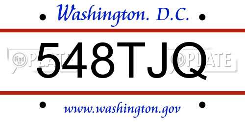548TJQ District Of Columbia License Plate