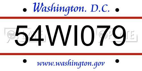 54WI079 District Of Columbia License Plate