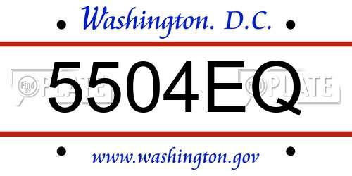 5504EQ District Of Columbia License Plate