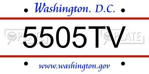 5505TV District Of Columbia License Plate