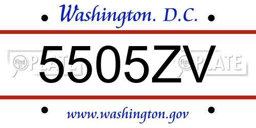 5505ZV District Of Columbia License Plate