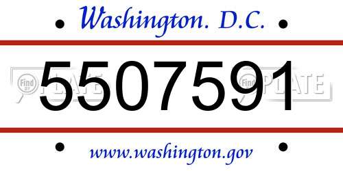 5507591 District Of Columbia License Plate