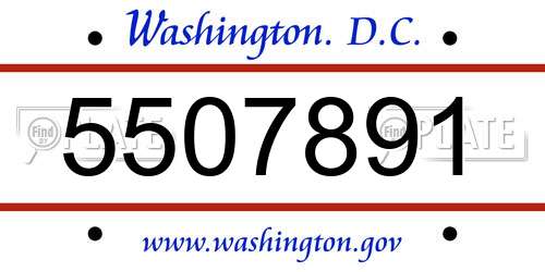 5507891 District Of Columbia License Plate