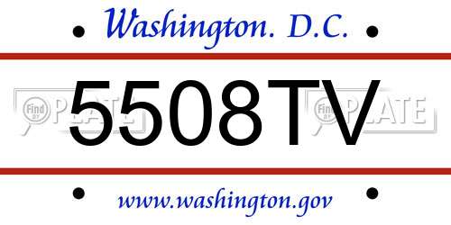 5508TV District Of Columbia License Plate