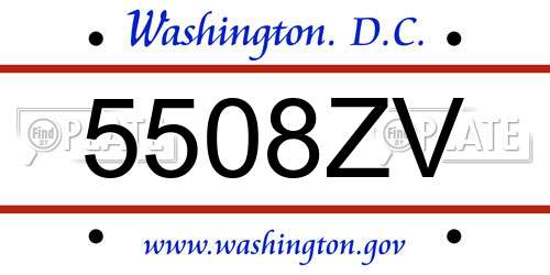 5508ZV District Of Columbia License Plate