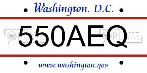 550AEQ District Of Columbia License Plate