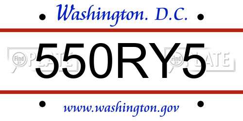 550RY5 District Of Columbia License Plate
