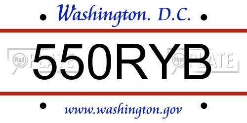 550RYB District Of Columbia License Plate