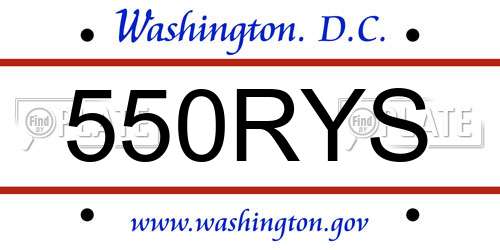 550RYS District Of Columbia License Plate