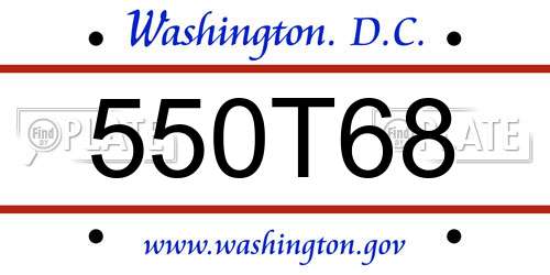 550T68 District Of Columbia License Plate