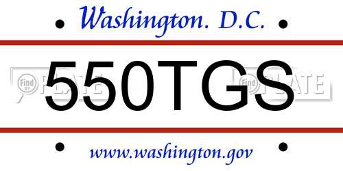550TGS District Of Columbia License Plate