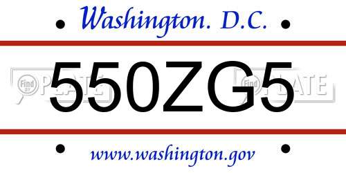 550ZG5 District Of Columbia License Plate