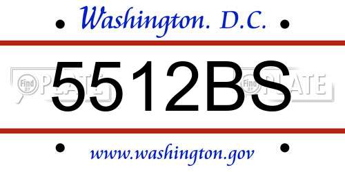 5512BS District Of Columbia License Plate