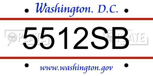 5512SB District Of Columbia License Plate
