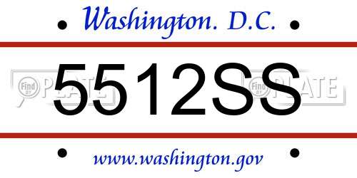 5512SS District Of Columbia License Plate