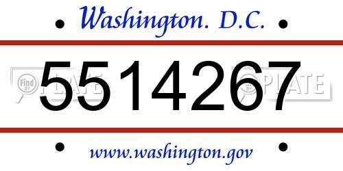 5514267 District Of Columbia License Plate