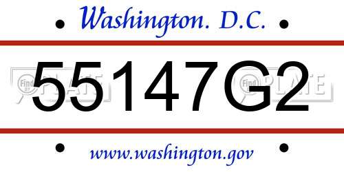 55147G2 District Of Columbia License Plate