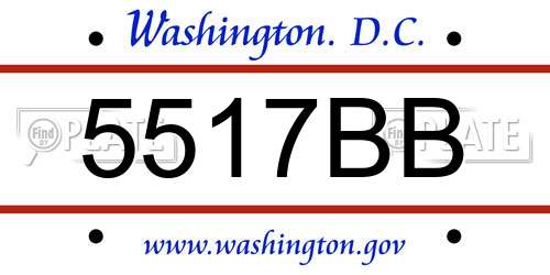 5517BB District Of Columbia License Plate