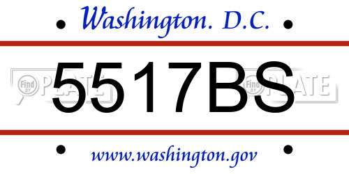 5517BS District Of Columbia License Plate