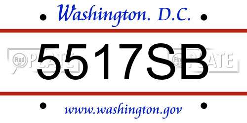5517SB District Of Columbia License Plate