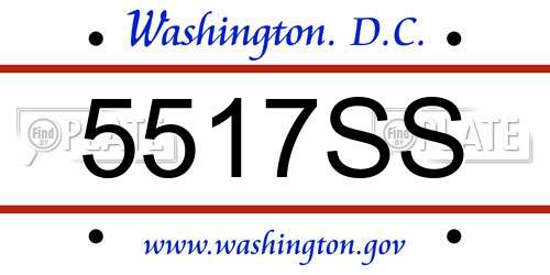 5517SS District Of Columbia License Plate