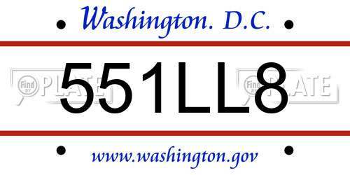 551LL8 District Of Columbia License Plate