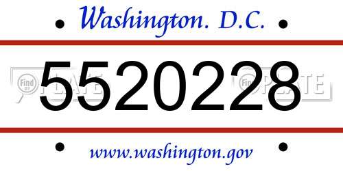 5520228 District Of Columbia License Plate