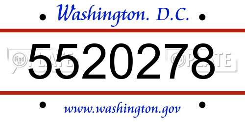 5520278 District Of Columbia License Plate