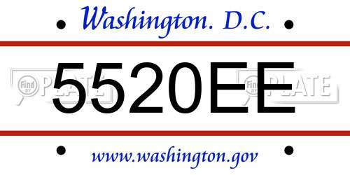 5520EE District Of Columbia License Plate