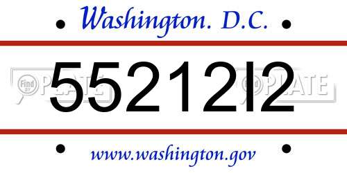 55212I2 District Of Columbia License Plate