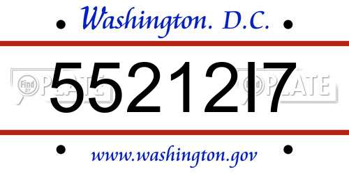 55212I7 District Of Columbia License Plate