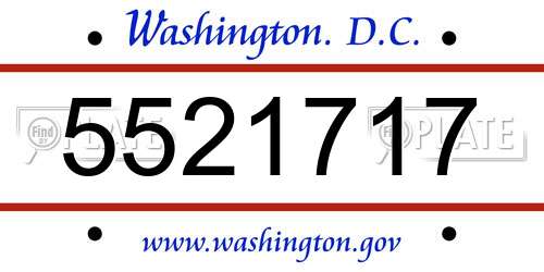 5521717 District Of Columbia License Plate