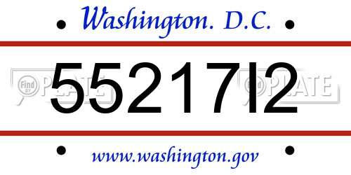 55217I2 District Of Columbia License Plate