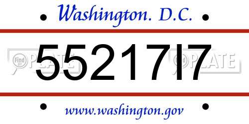 55217I7 District Of Columbia License Plate