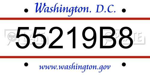 55219B8 District Of Columbia License Plate