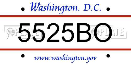 5525BO District Of Columbia License Plate