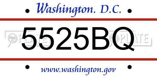 5525BQ District Of Columbia License Plate