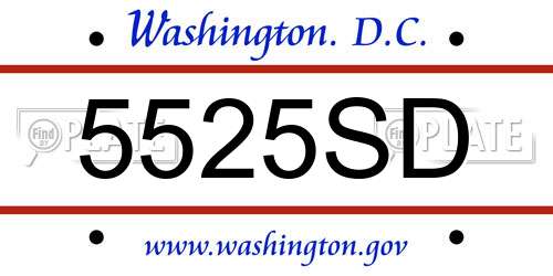 5525SD District Of Columbia License Plate