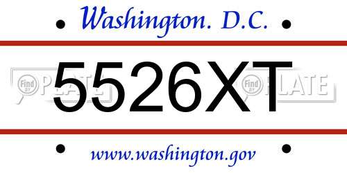 5526XT District Of Columbia License Plate