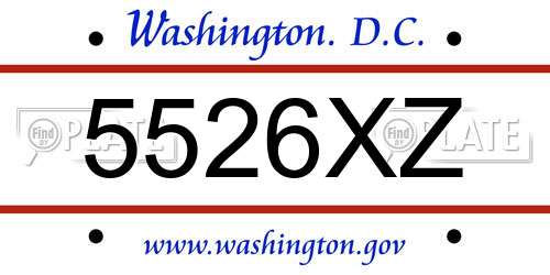 5526XZ District Of Columbia License Plate
