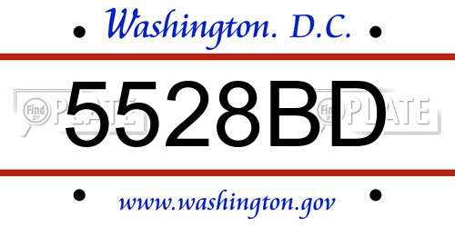 5528BD District Of Columbia License Plate