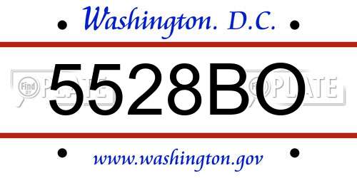 5528BO District Of Columbia License Plate