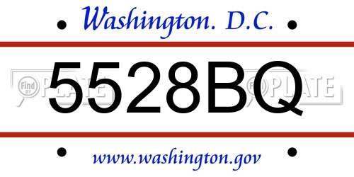 5528BQ District Of Columbia License Plate