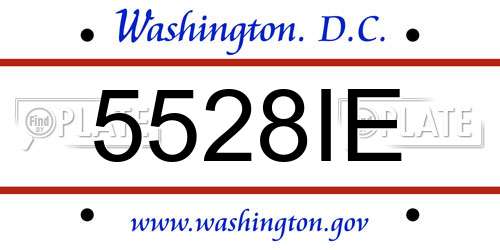 5528IE District Of Columbia License Plate