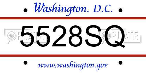 5528SQ District Of Columbia License Plate