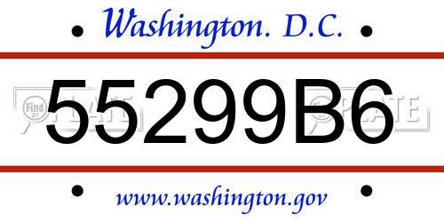 55299B6 District Of Columbia License Plate