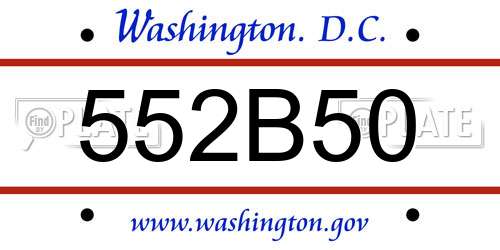 552B50 District Of Columbia License Plate