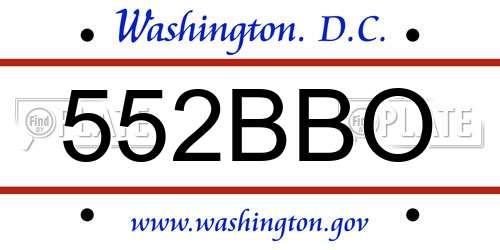 552BBO District Of Columbia License Plate